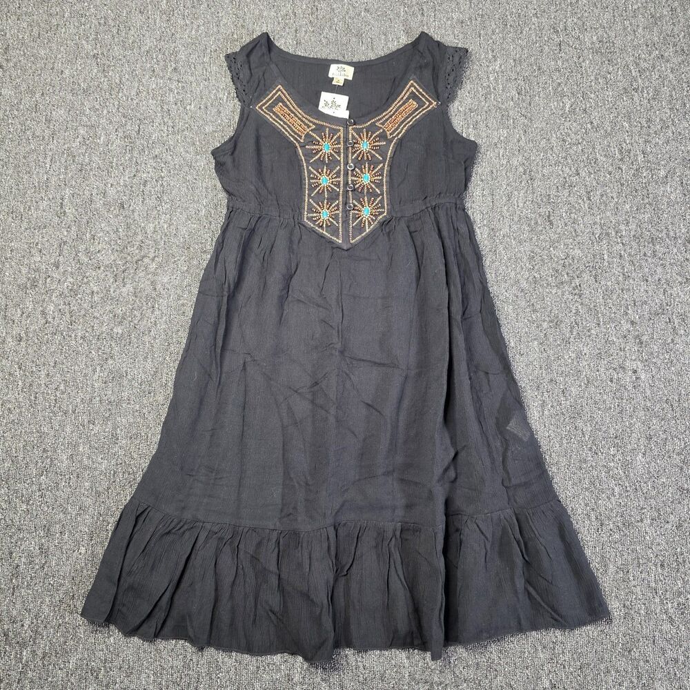 NEW Forbidden Women's Size S Shift Dress Black Beaded Embroidered NWT Casual